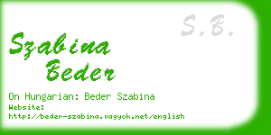 szabina beder business card